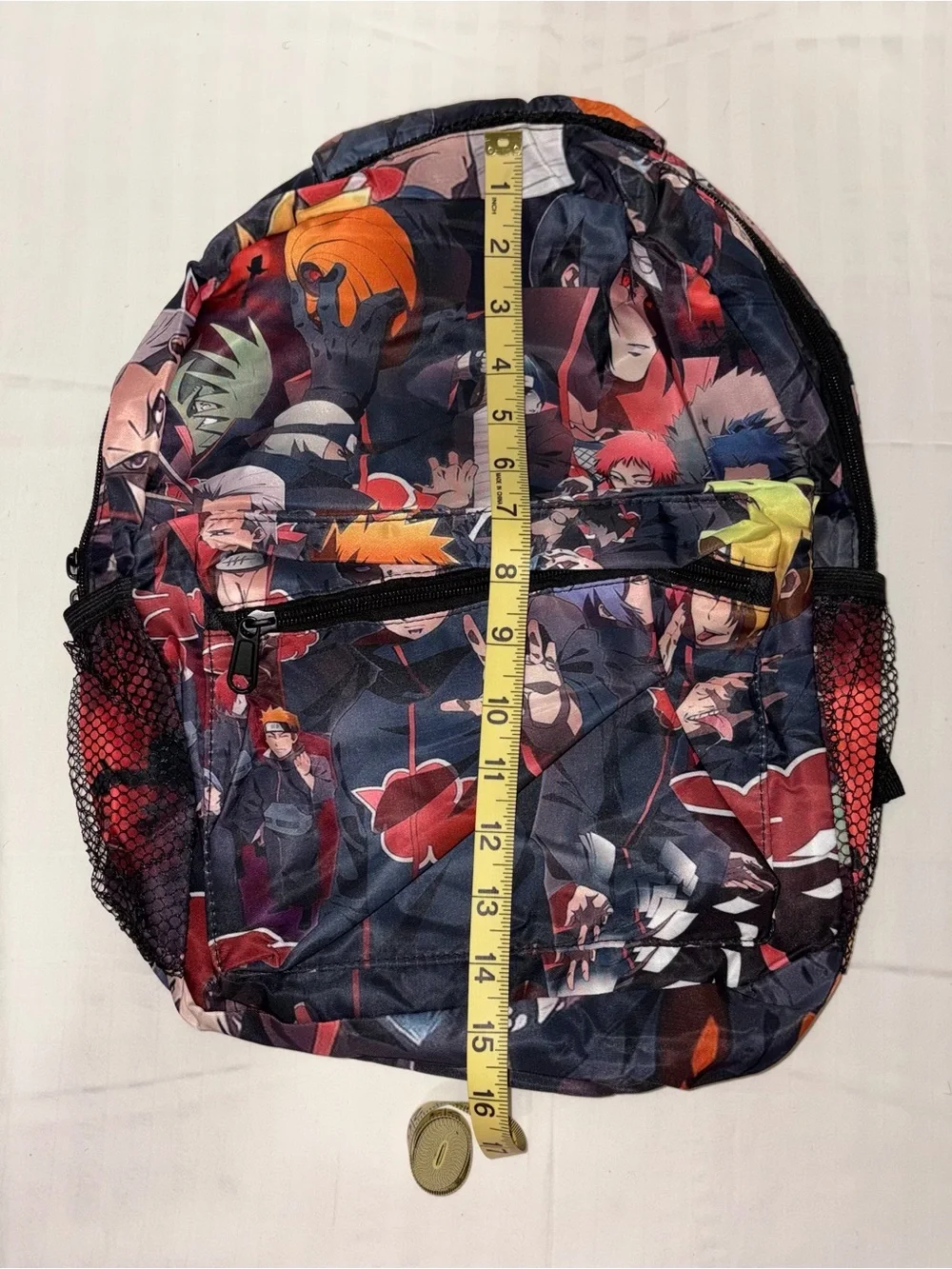 New! 2 Piece Anime Naruto Print Black Backpack And Sling Bag